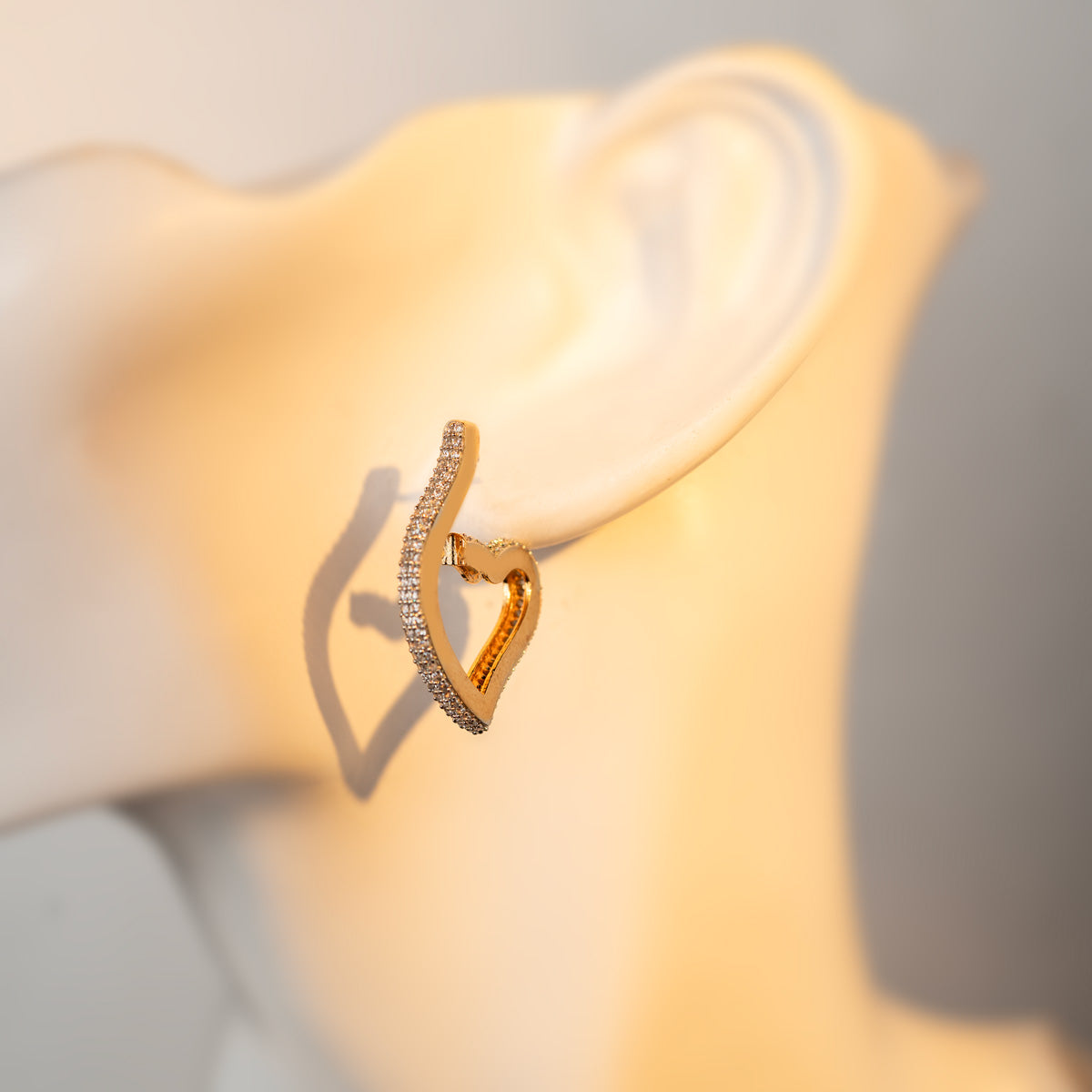 Heart-Shaped Studded Earrings