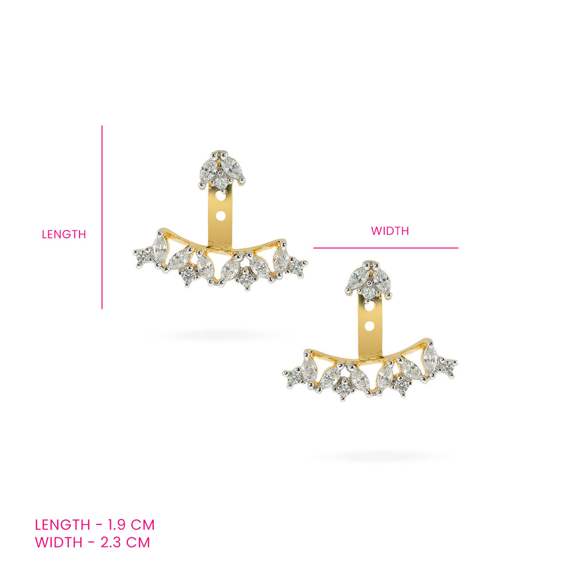 Crystal Crescent Drop Earrings
