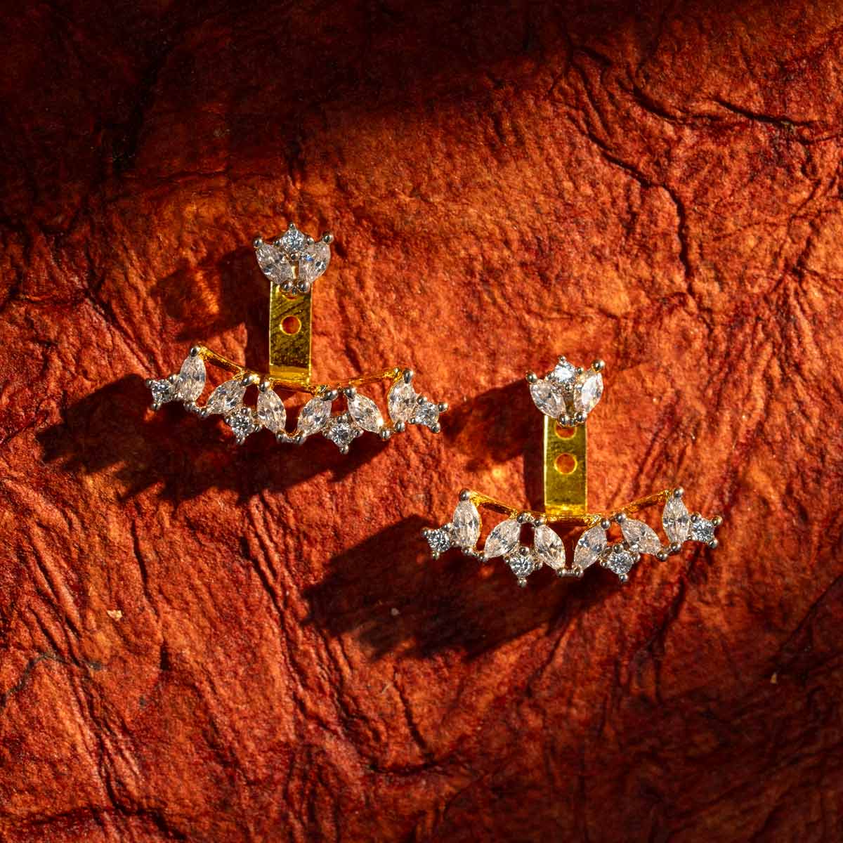 Crystal Crescent Drop Earrings