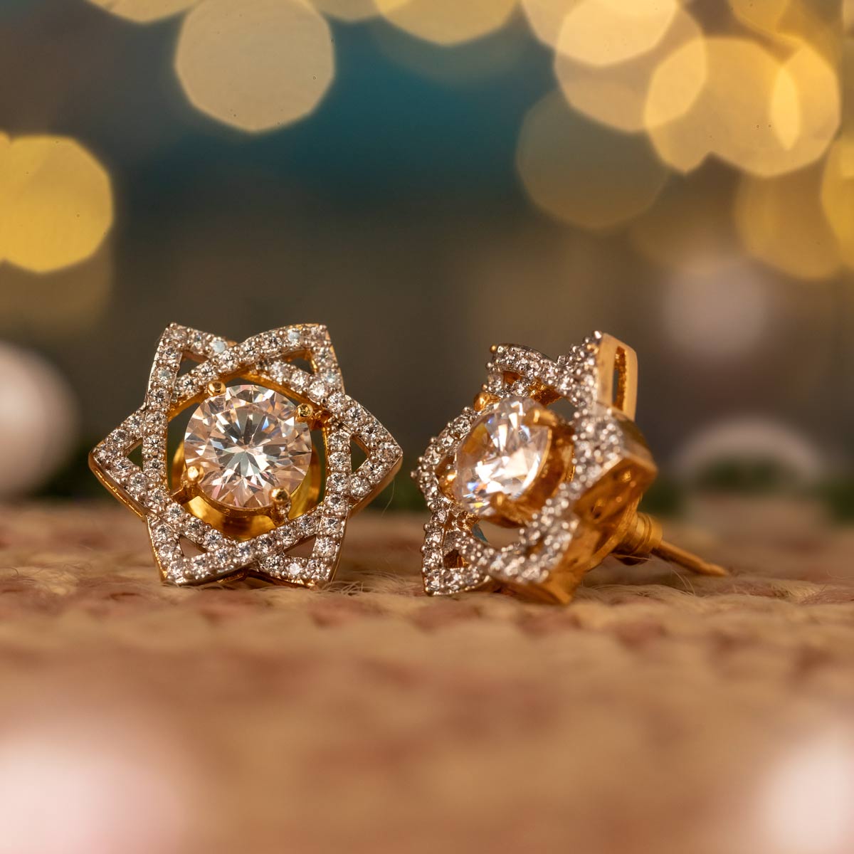 Celestial Glow Starburst Stud Earrings