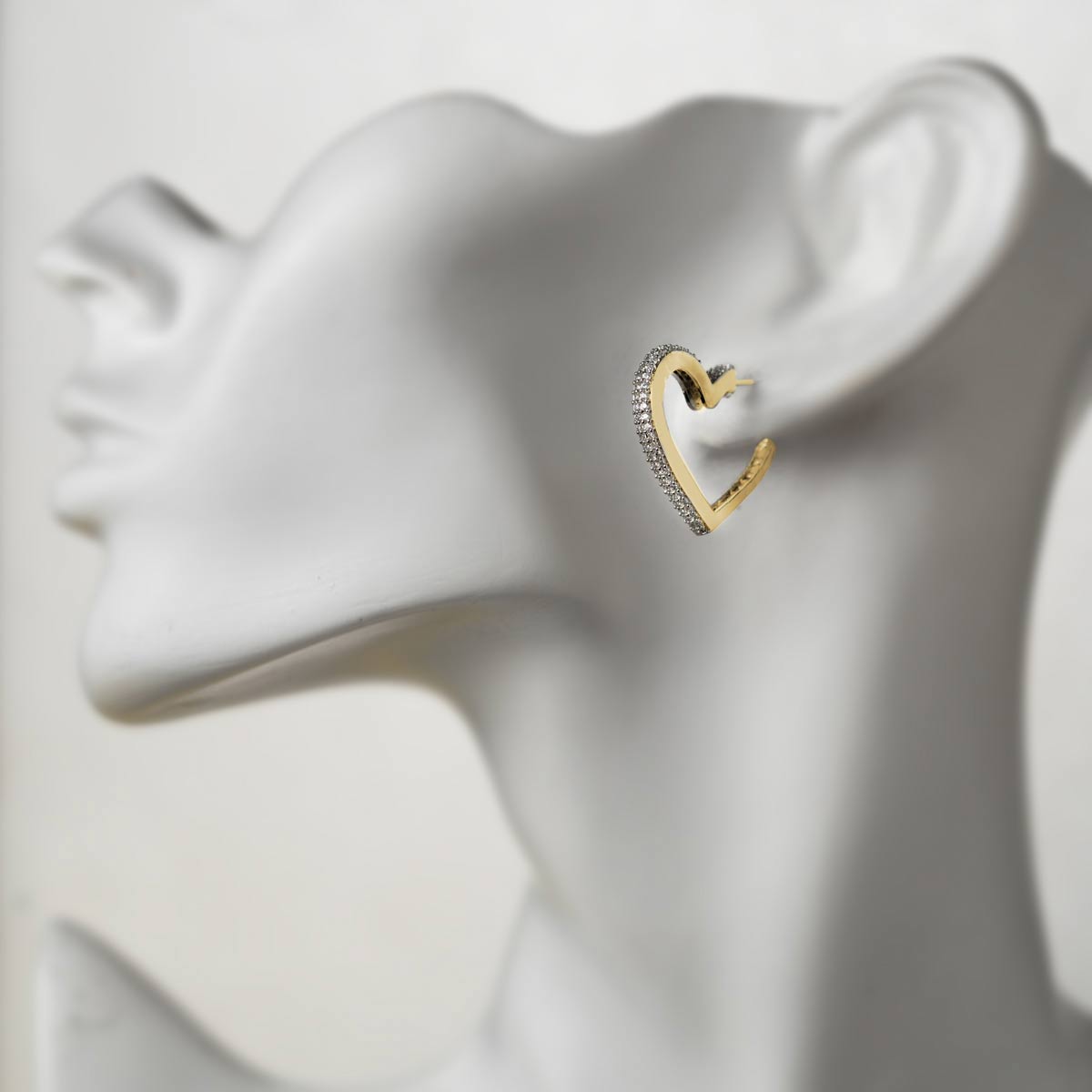 Golden Spark Heart Hoop Earrings