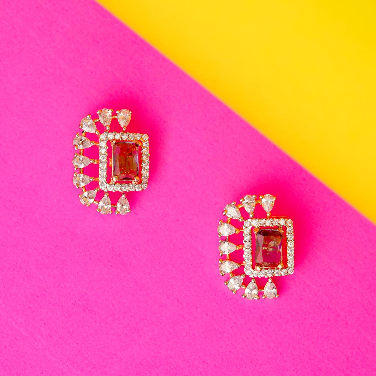 Sunburst Crystal Stud Earrings