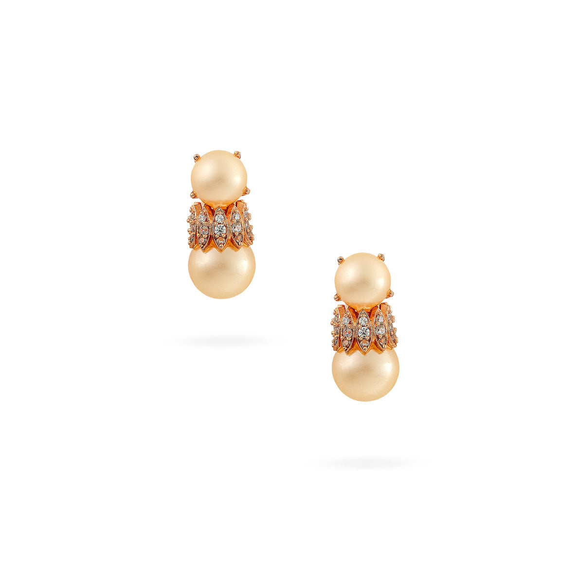 Double Pearl Drop Earrings