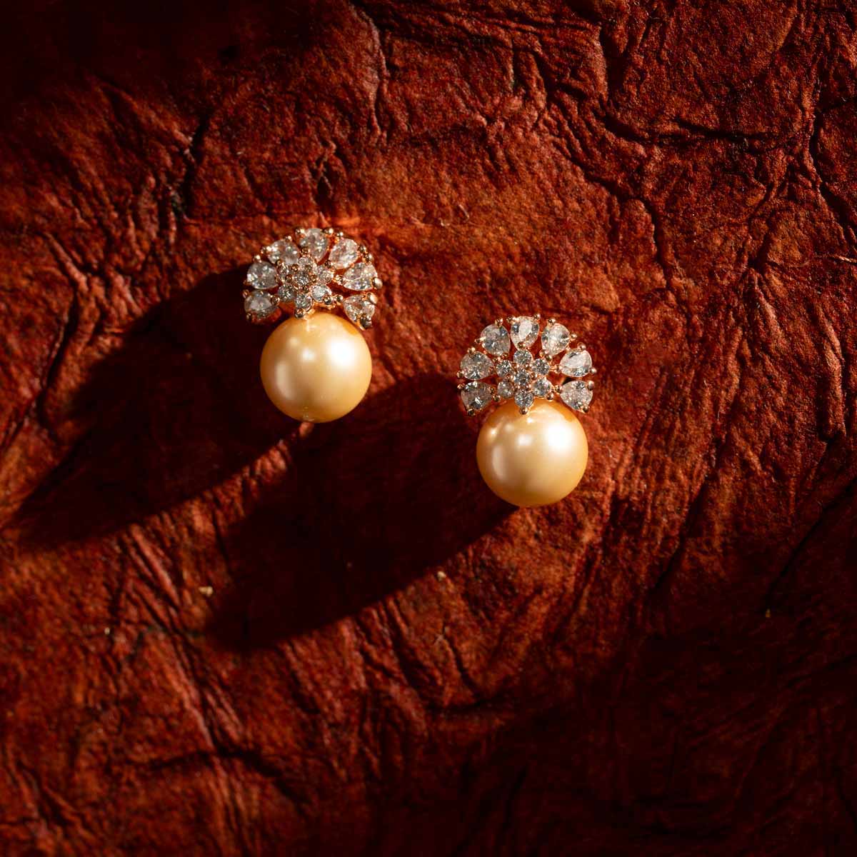 Radiant Pearl Fan Drop Earrings