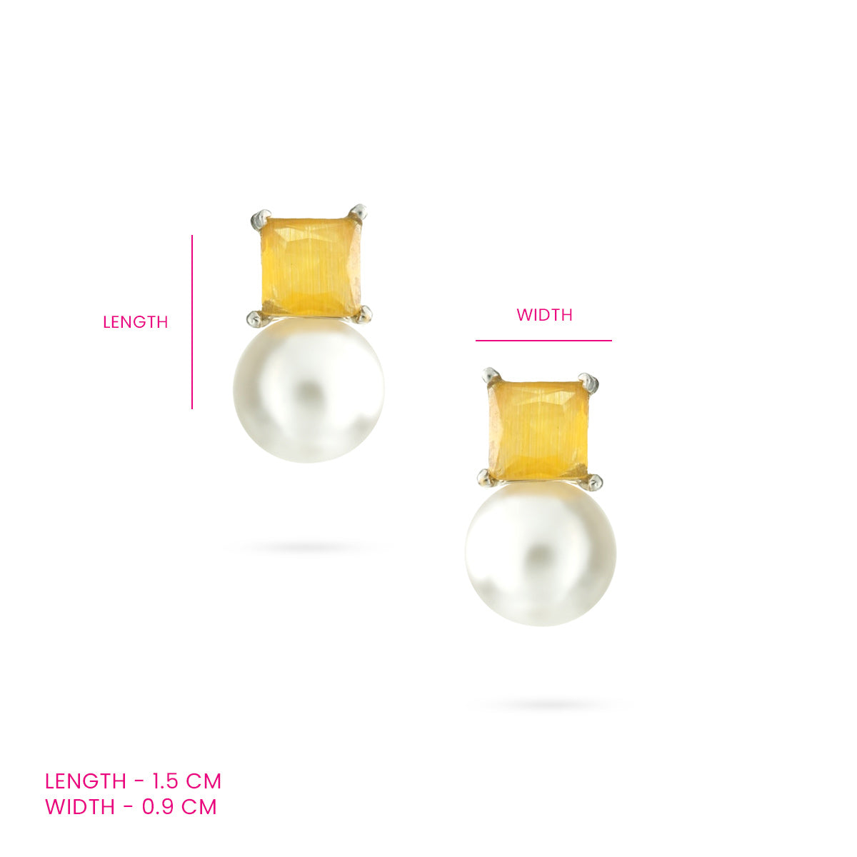 Golden Pearl Stud Earrings