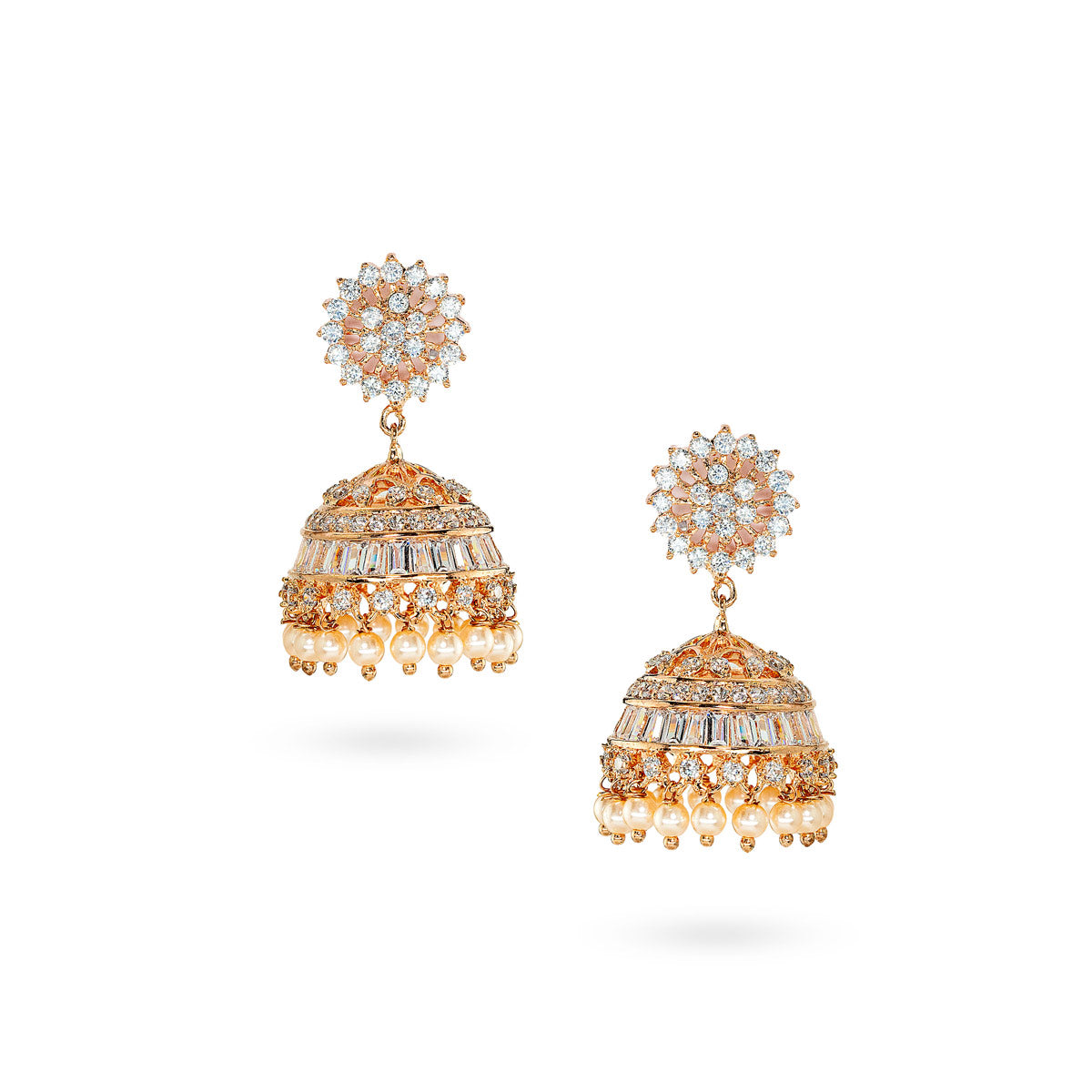 Radiant Rose Jhumka Earrings