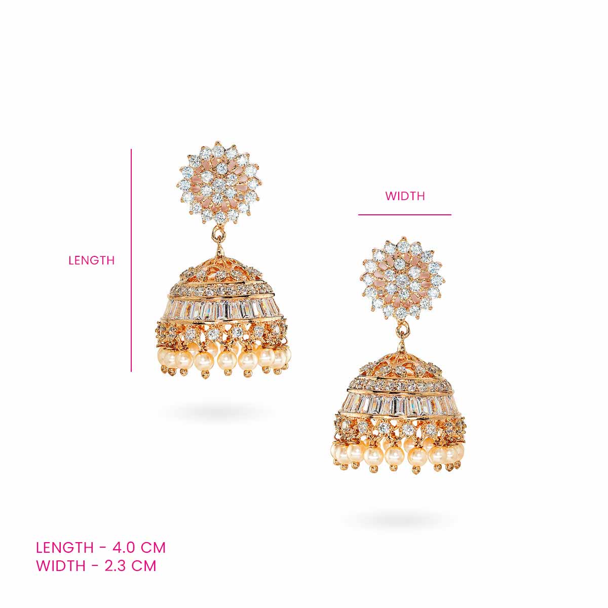 Radiant Rose Jhumka Earrings