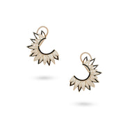 Sunburst Style Diamond-Studded Hoop Earrings