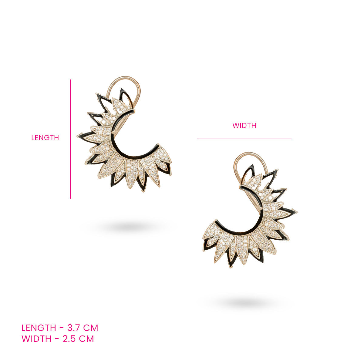 Sunburst Style Diamond-Studded Hoop Earrings