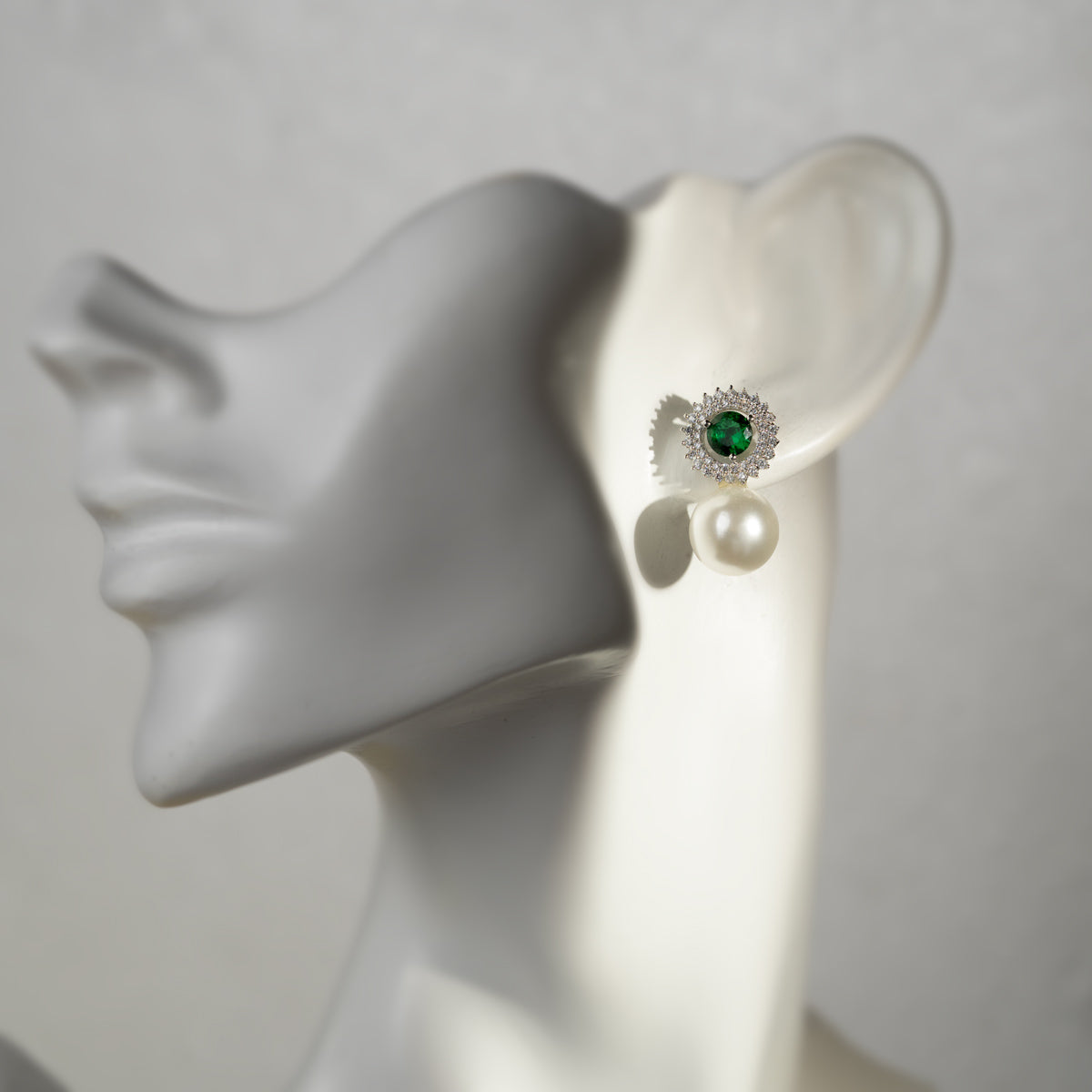 Crimson Elegance Pearl Drop Earrings