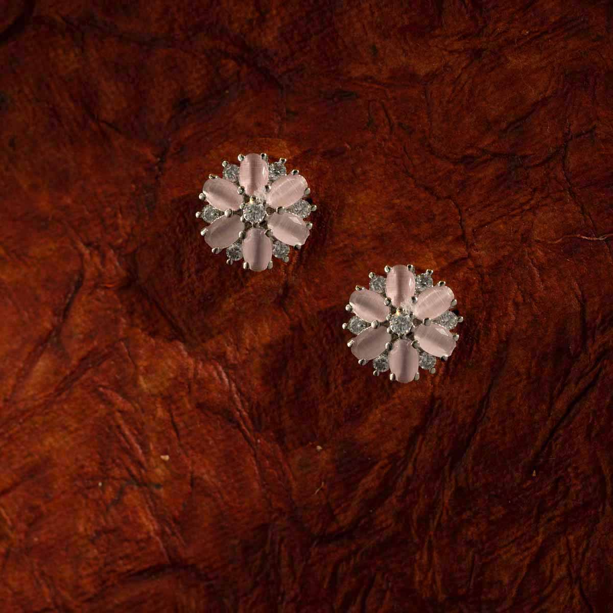 Blush Bloom Crystal Floral Earrings