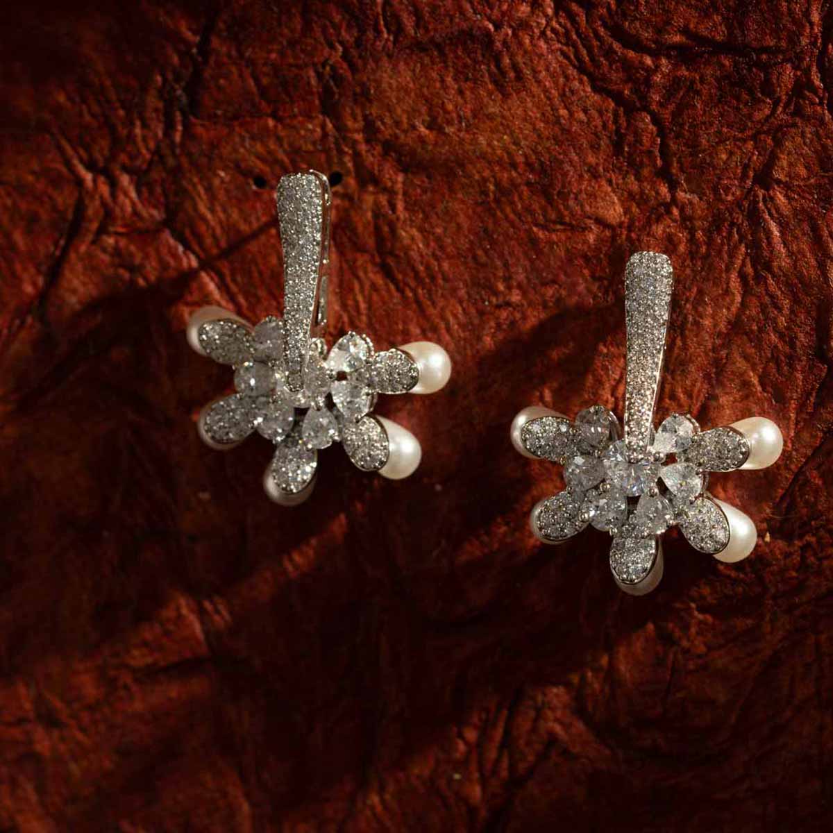 Radiant Bloom Pearl Drop Earrings