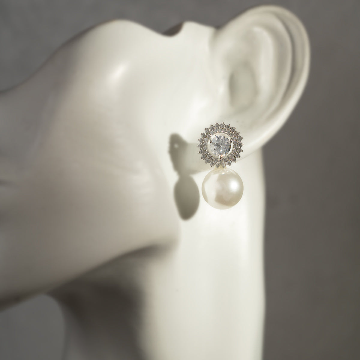 Crimson Elegance Pearl Drop Earrings