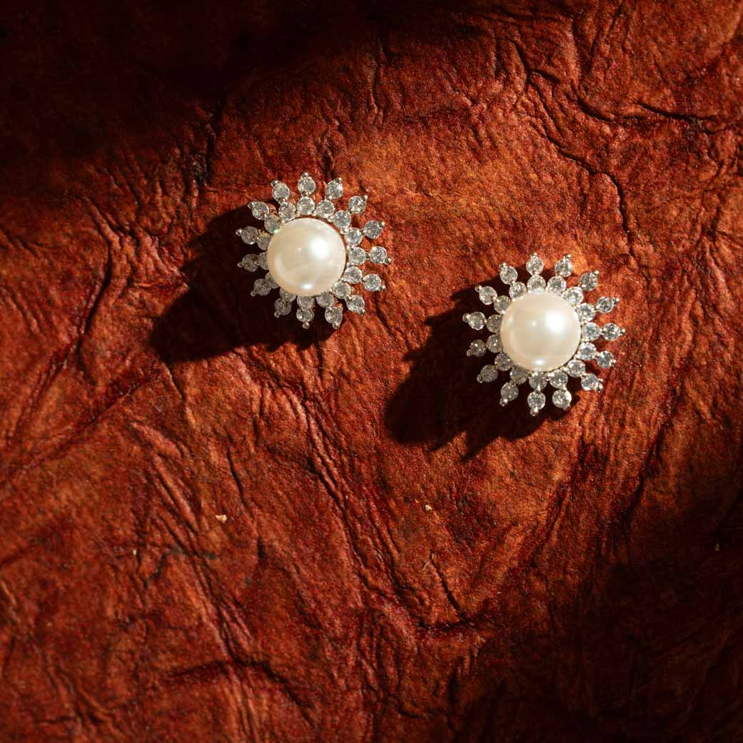 Sitara Pearl Blossom Studs