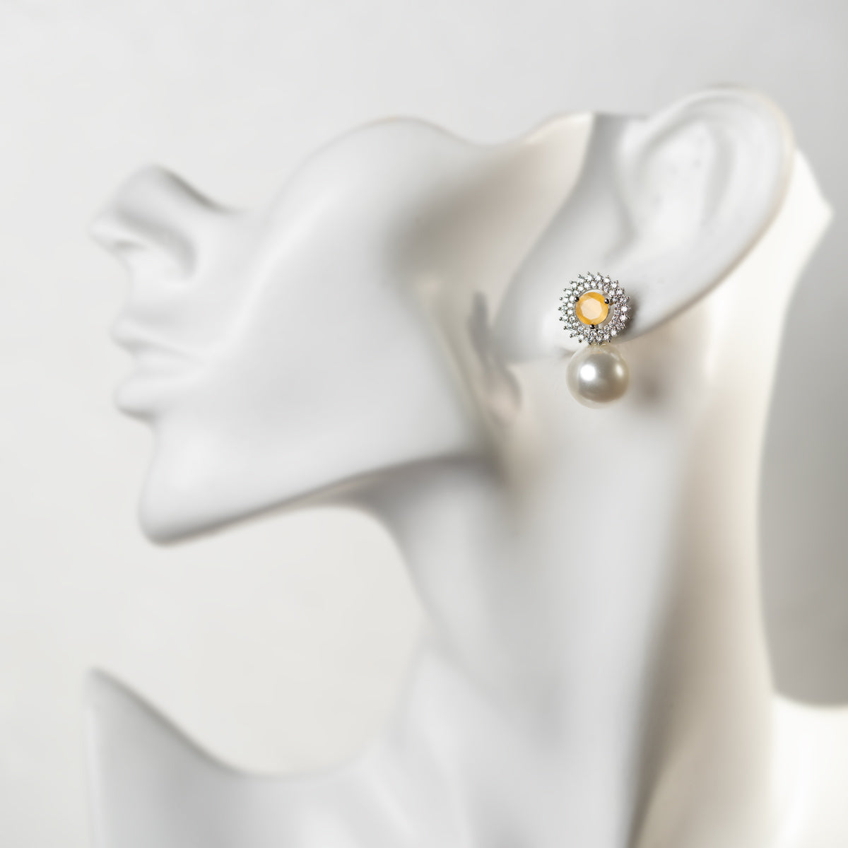 Crimson Elegance Pearl Drop Earrings