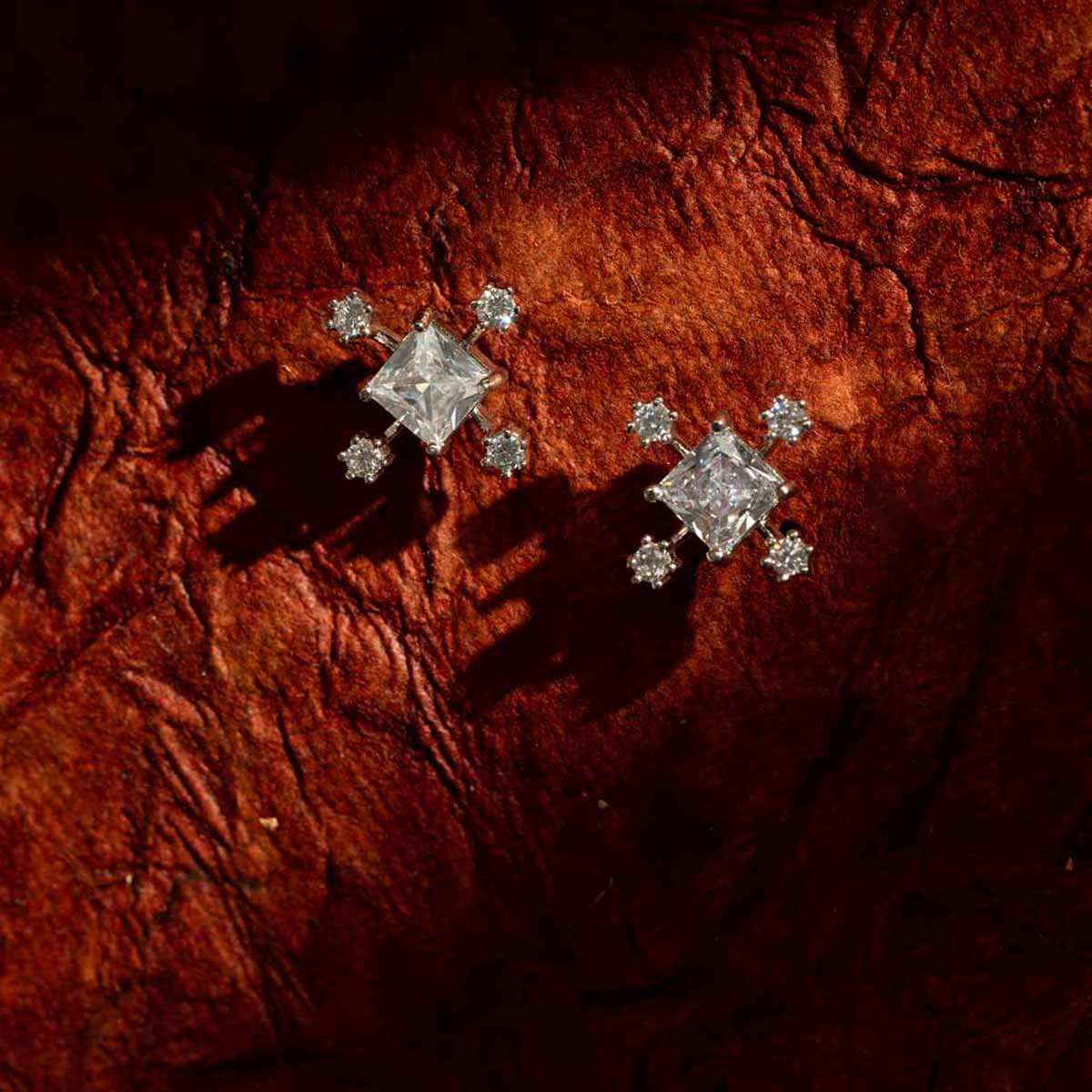 Celestial Radiance Princess-Cut Studs
