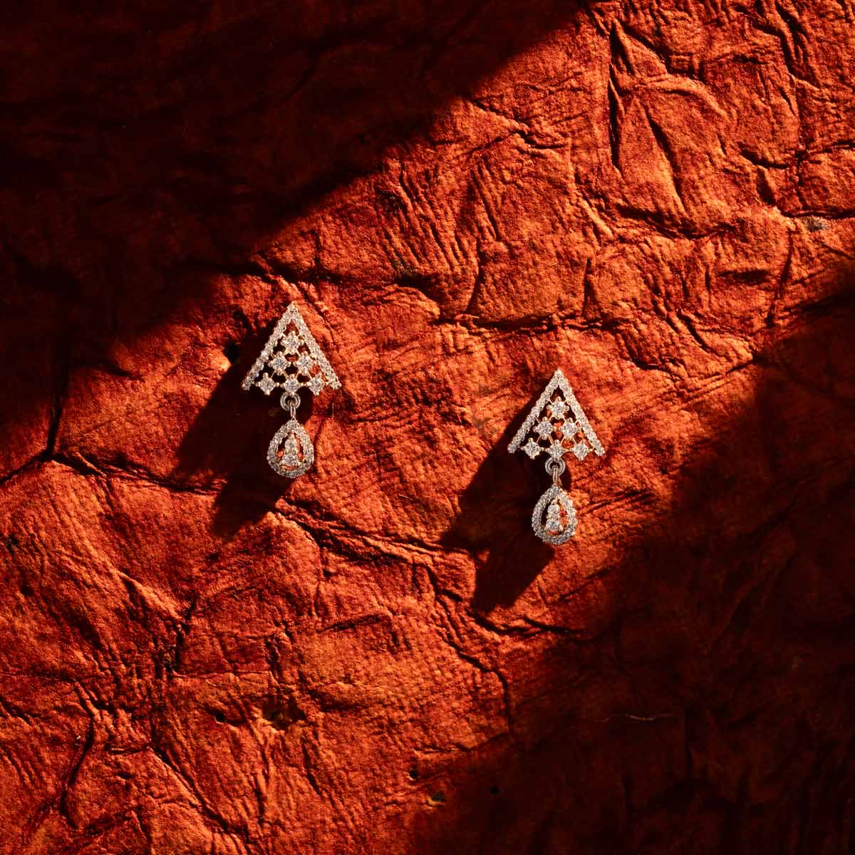 Classic Diamond-Style Round Earrings