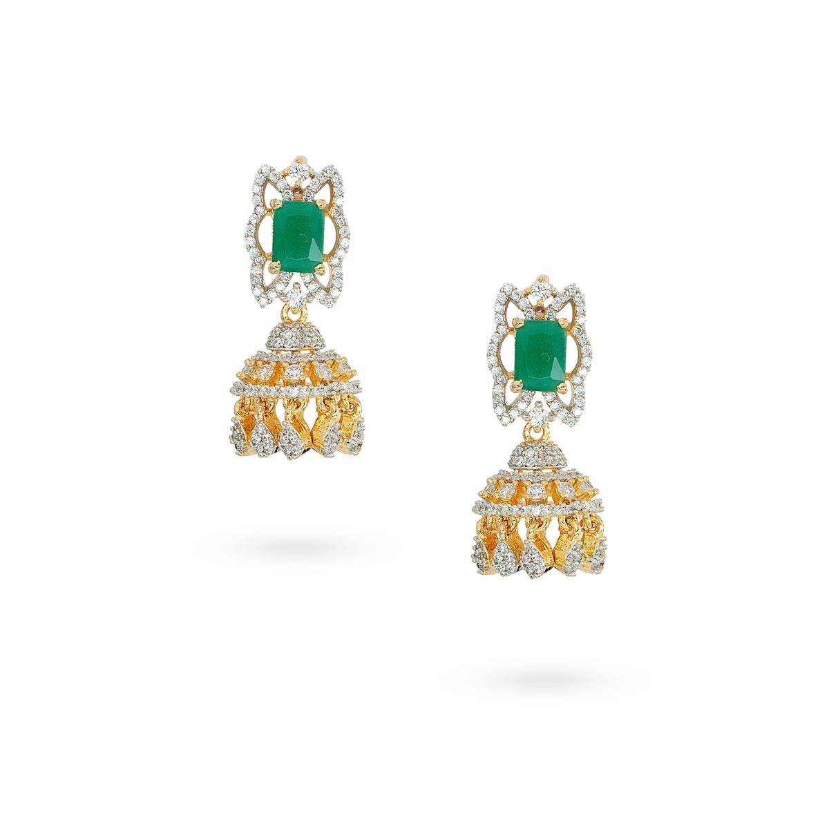 Green Stone Drop Earrings