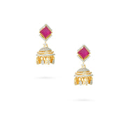 Ruby Square Drop Earrings