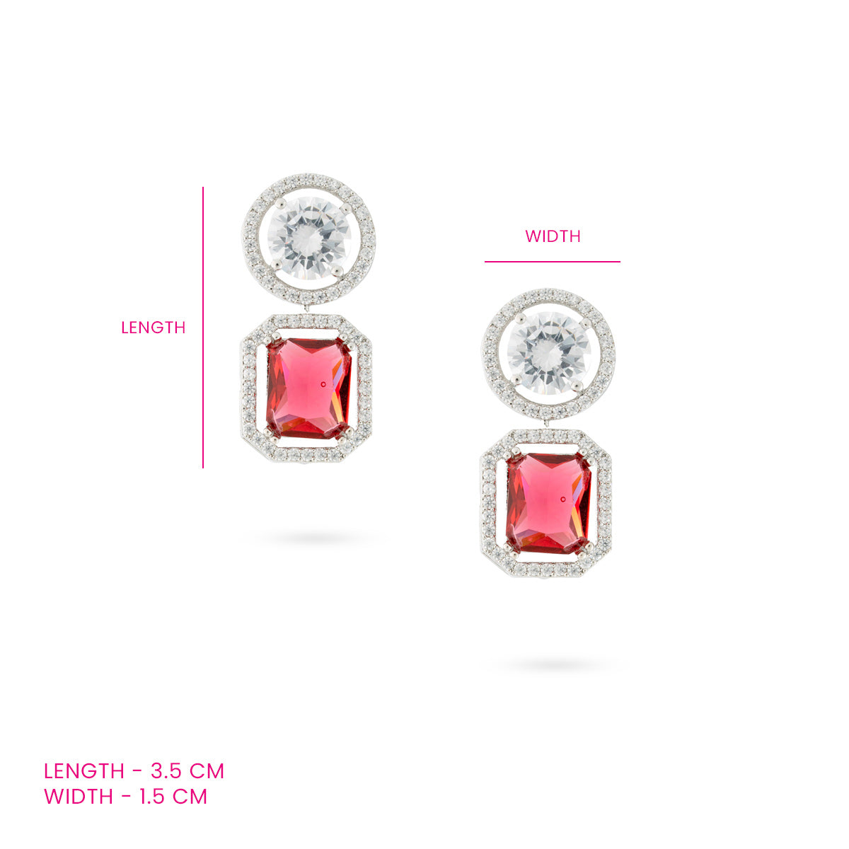 Ruby and Crystal Drop Earrings