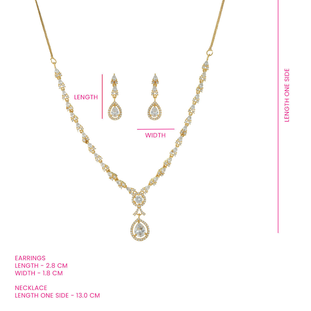 Delicate Zircon Stone Necklace Set