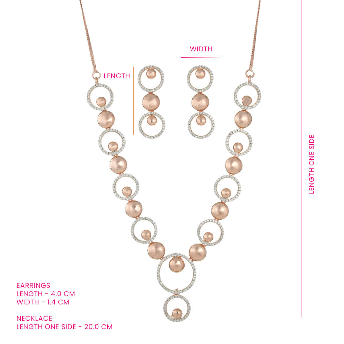 Circle and Pearl Necklace and Earrings Set