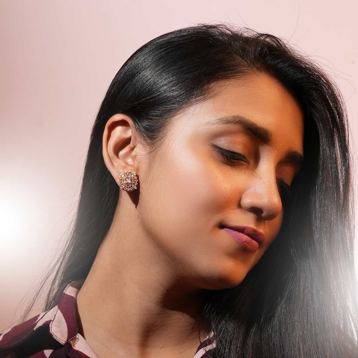 White Zircon Stud Earrings