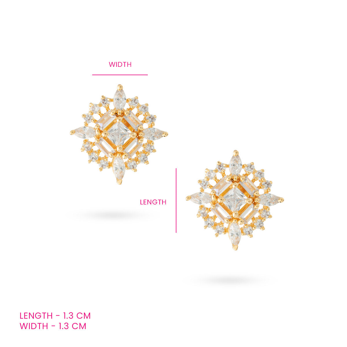 White Zircon Stud Earrings