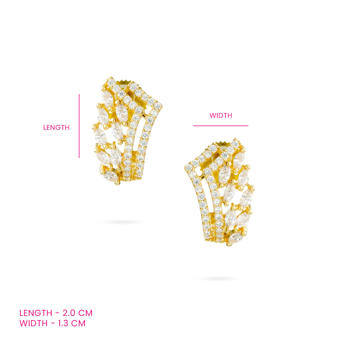 Curved Diamond Style Hoop Earrings