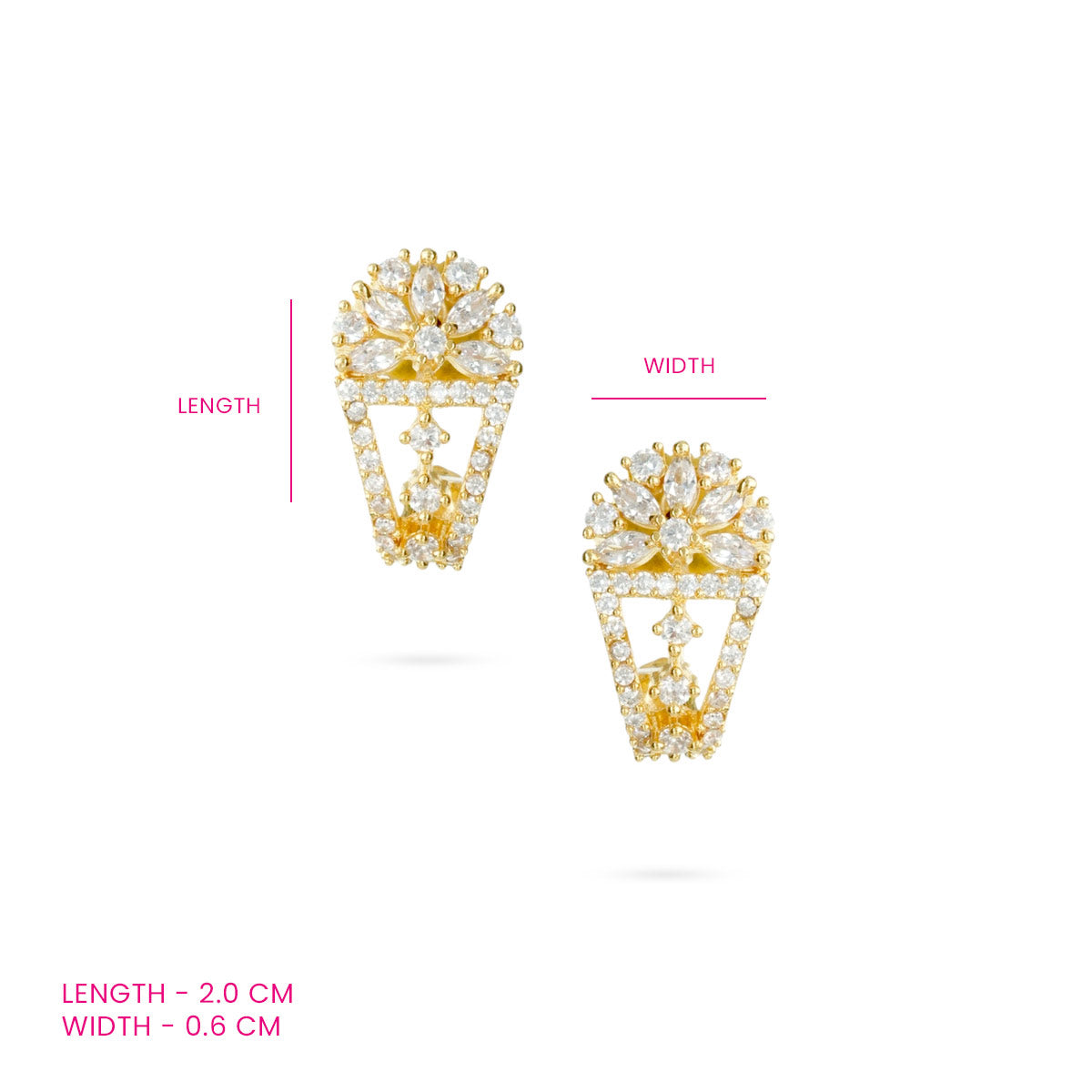 Floral Shaped Diamond Style Earrings