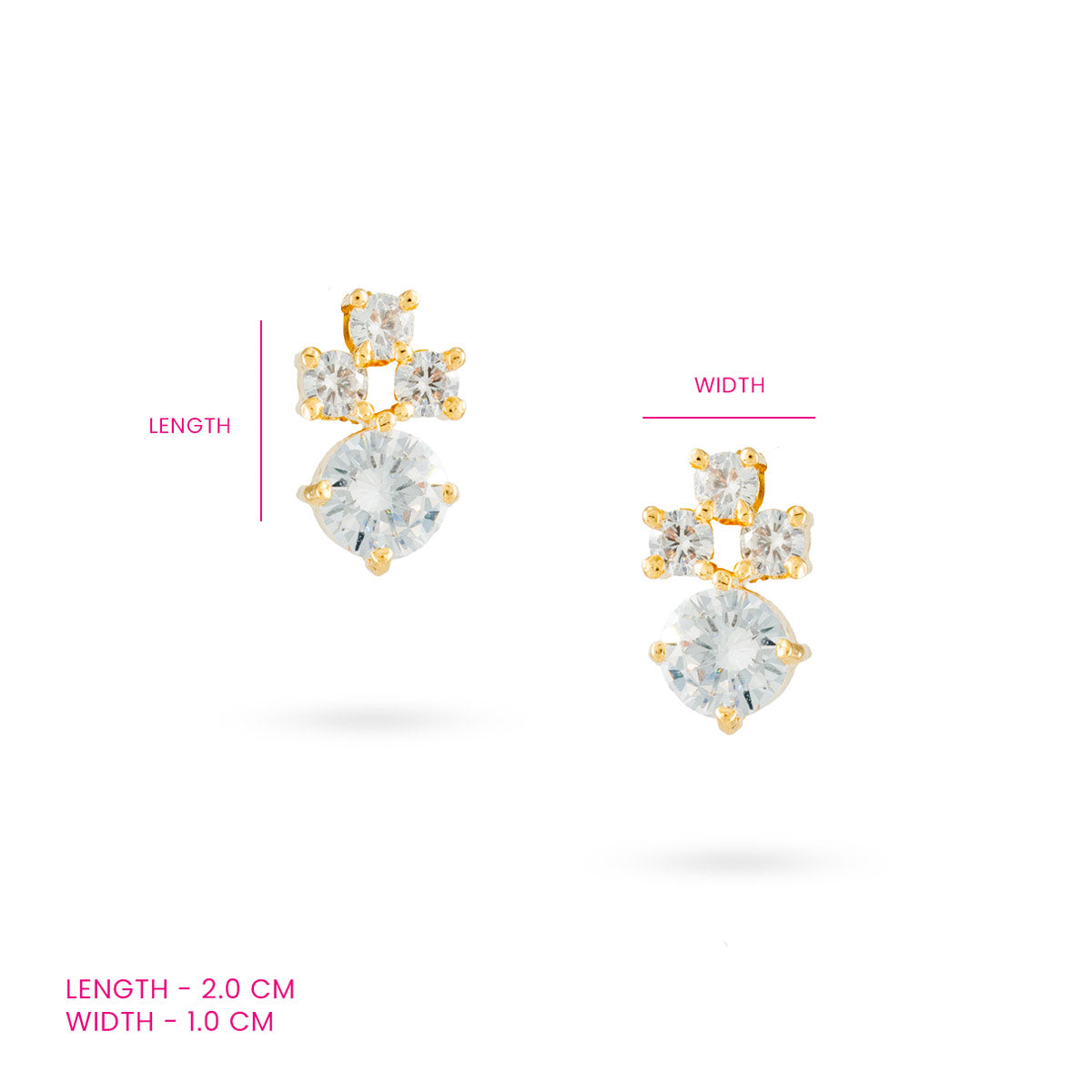 Zircon Cluster Stud Earrings