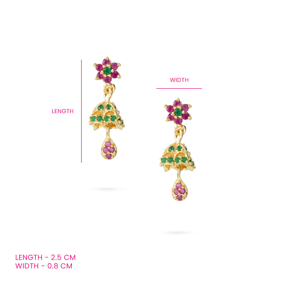 Umbrella-Inspired Multi-colour Zircon Drop Earrings