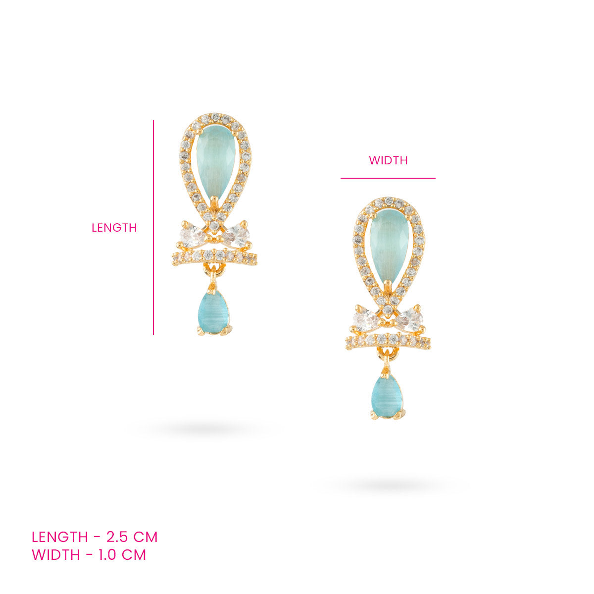 Elegant Teardrop Blue Zircon Earrings
