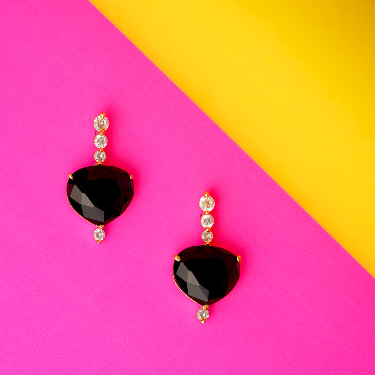 Heart-Shaped Emerald Drop Earrings