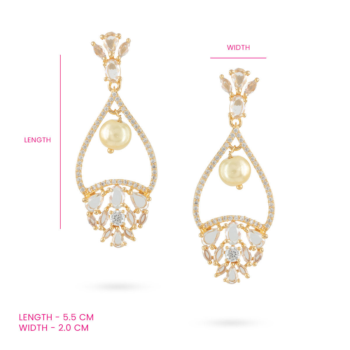 Pearl Teardrop Floral Earrings