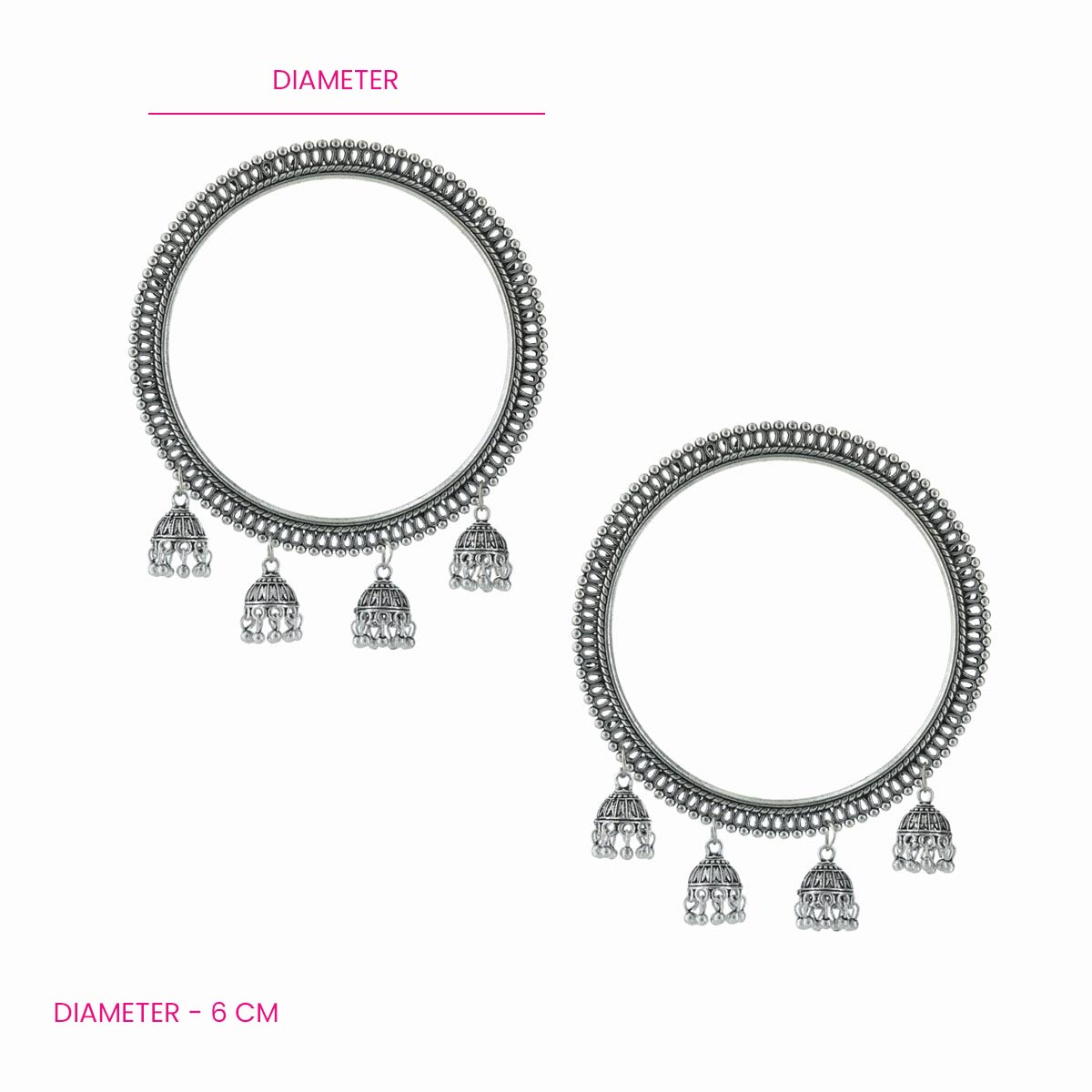 Oxidised Jhumka Bangles (Set of 2)