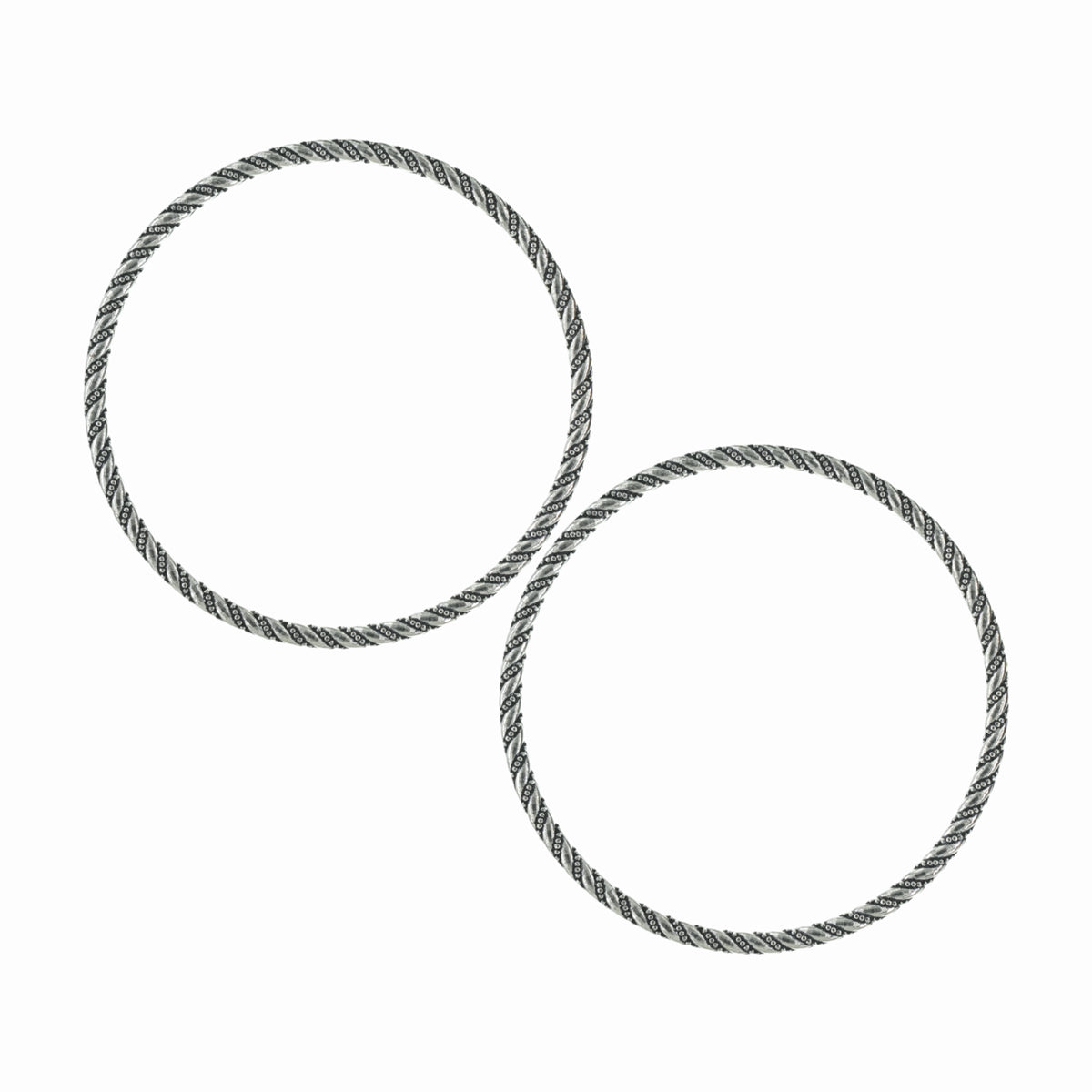 Oxidised Twisted Rope Bangles (Set of 2)