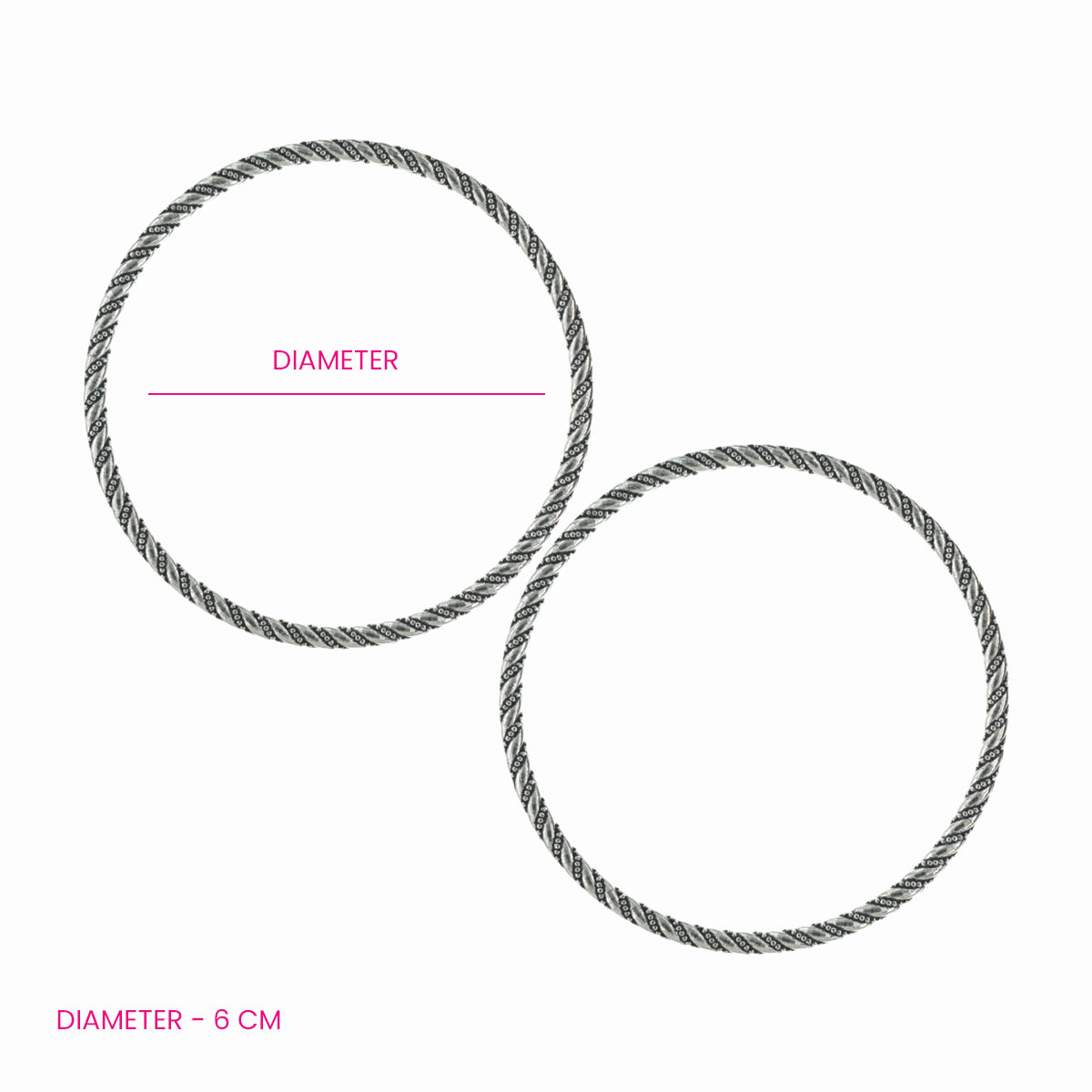 Oxidised Twisted Rope Bangles (Set of 2)