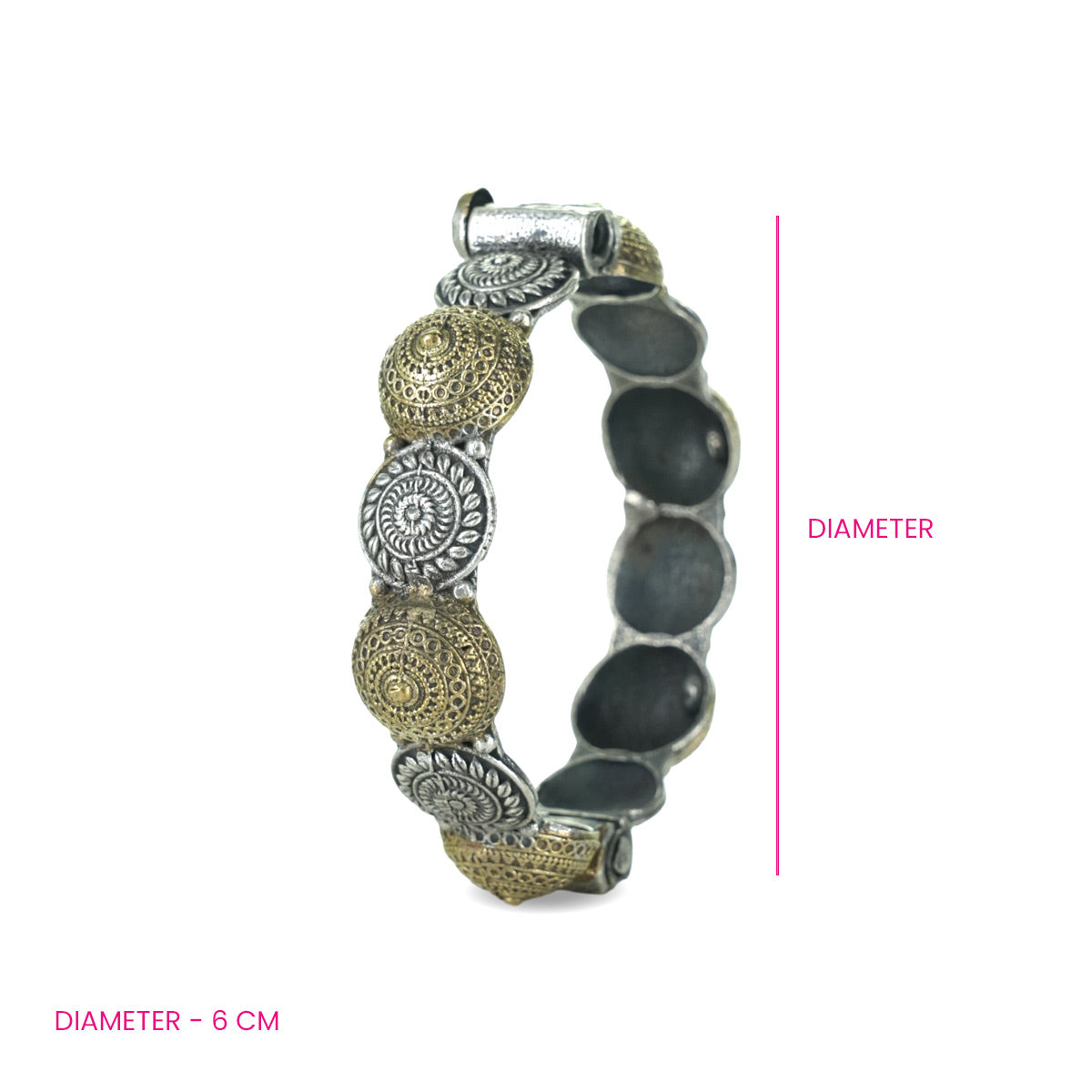 Oxidised Handmade Adjustable Kada - Single Kada