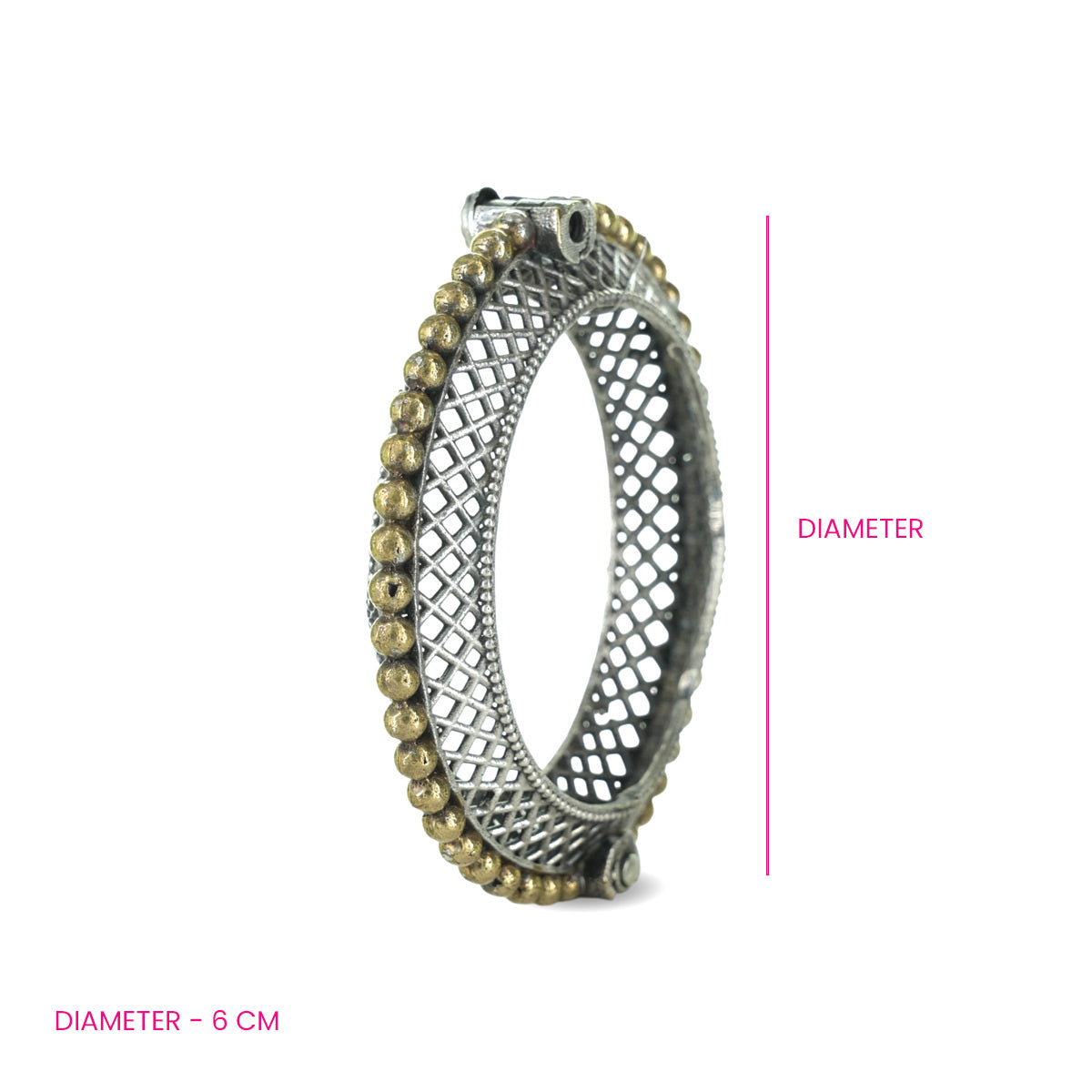 Oxidised Handmade Zaroka Adjustable Kada - Single Kada