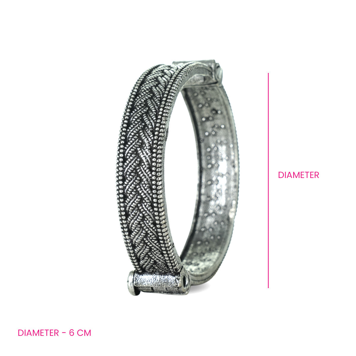 Oxidised Handmade Adjustable Kada - Single Kada