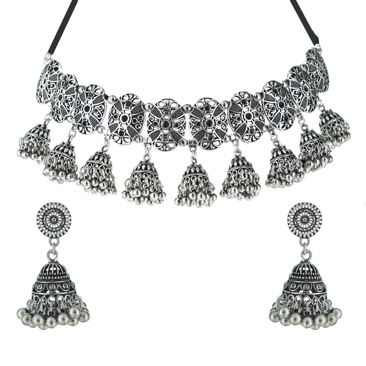 Mudra Oxidised Necklace Set