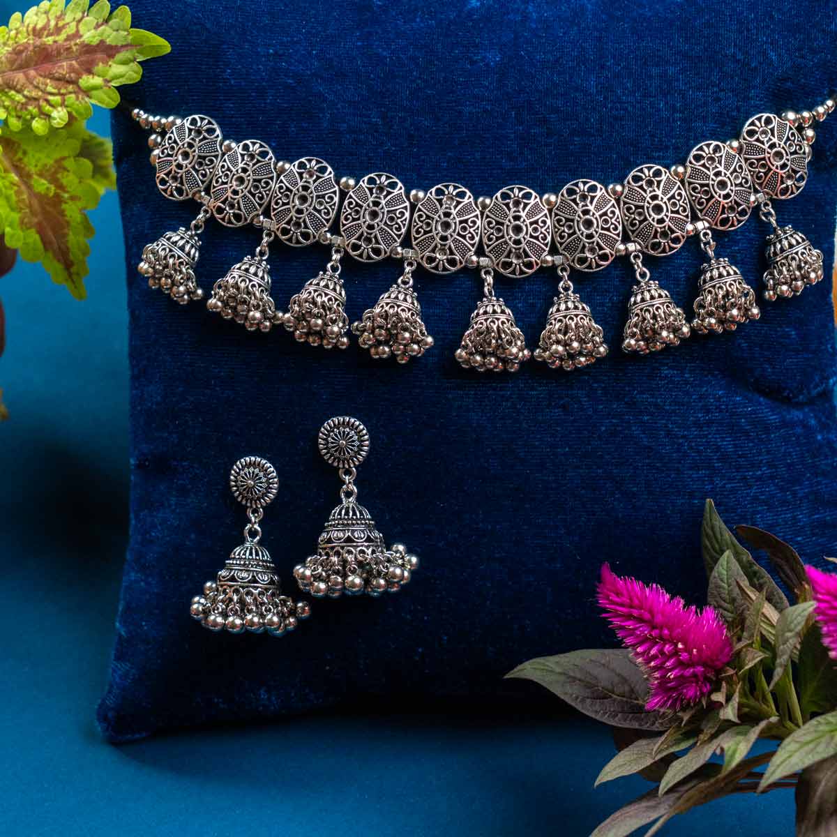 Mudra Oxidised Necklace Set