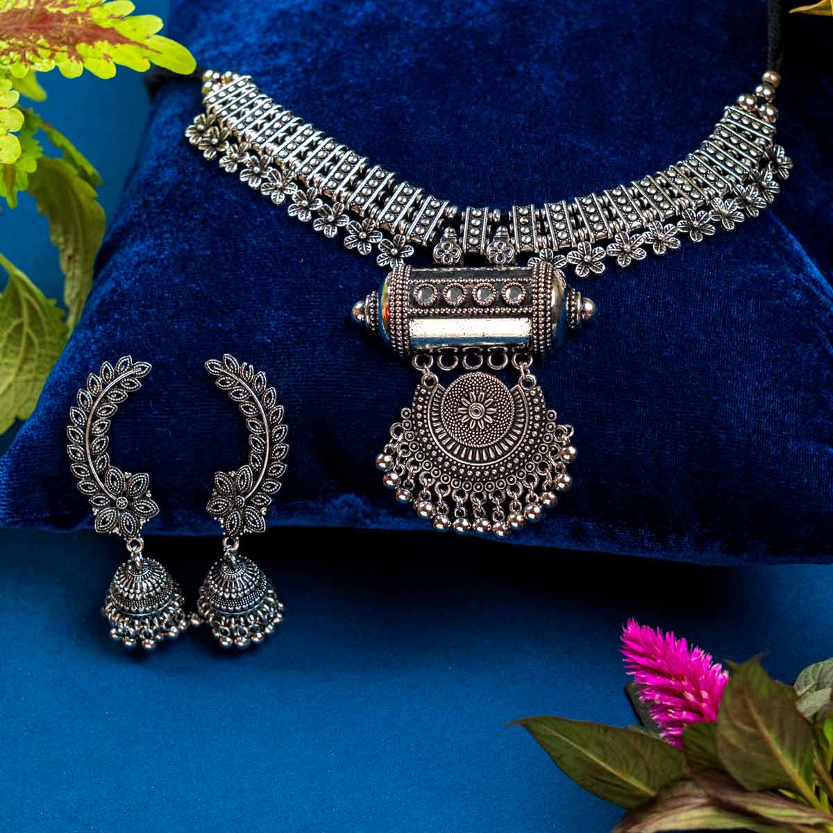 Aabha Oxidised Necklace Set