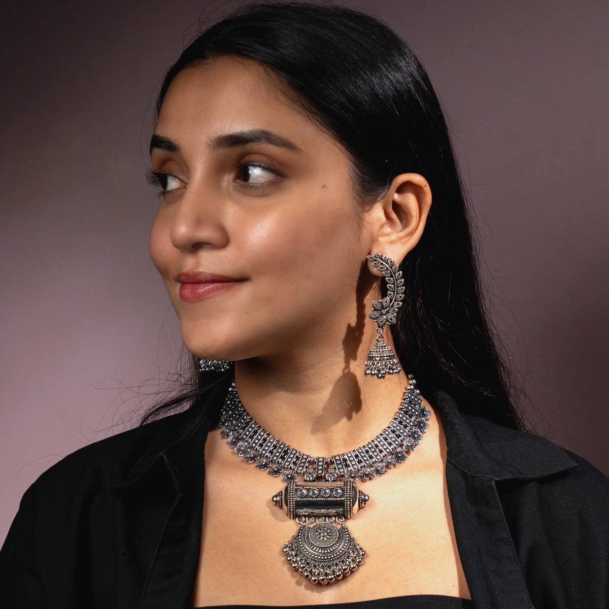 Aabha Oxidised Necklace Set