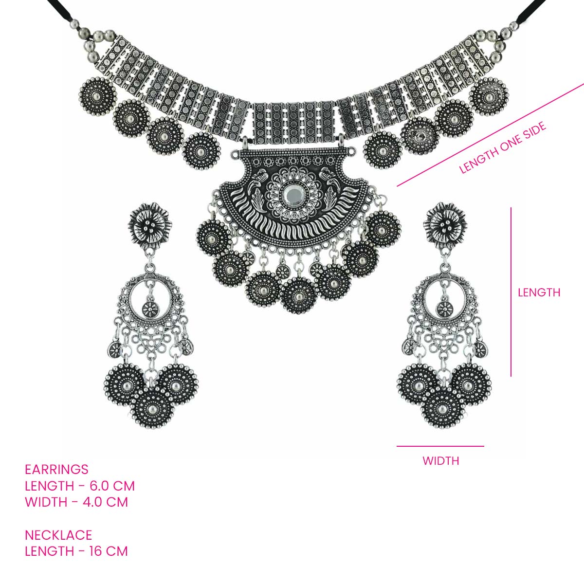 Pankh Oxidised Necklace Set