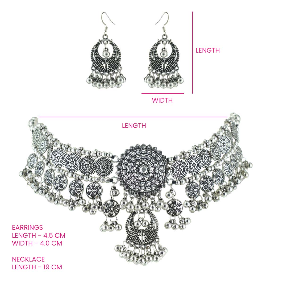 Mandala Oxidised Chocker Set