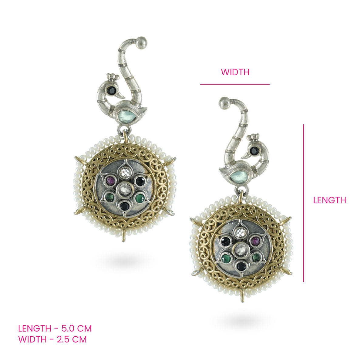 Peacock Oxidised Jhumka
