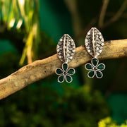 Vanika Leaf Green Stud Earrings
