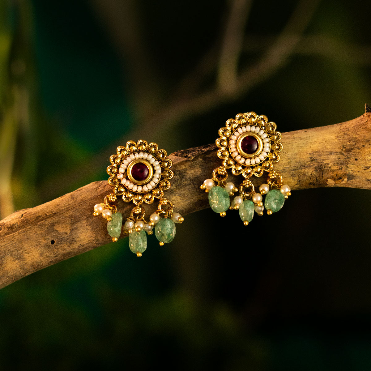 Firoza Gul Pearl Earrings